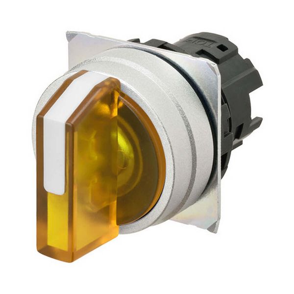 Selector A22NZ Ã˜22, 3 position, Lighted, bezel brushed M, AUTO RESET O A2270537D image 1