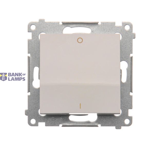 Two-pole switch, (module), 16AX, Screw, white image 1
