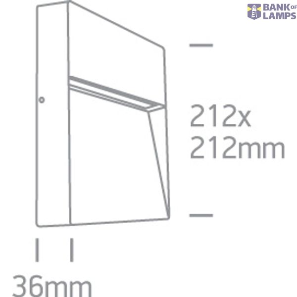WHITE WALL LIGHT 9W WW IP54 230V image 2