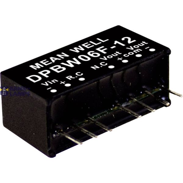 DPBW06G-15 DC/DC converter 18-75V:+/-15V 200mA 6W, MEAN WELL image 1