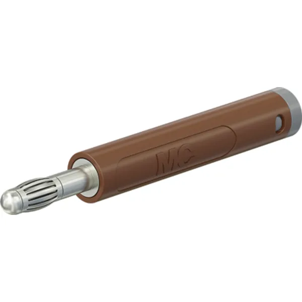 4 mm plug, crimp connection, 1.0 mm², brown, 64.2052-27 image 1