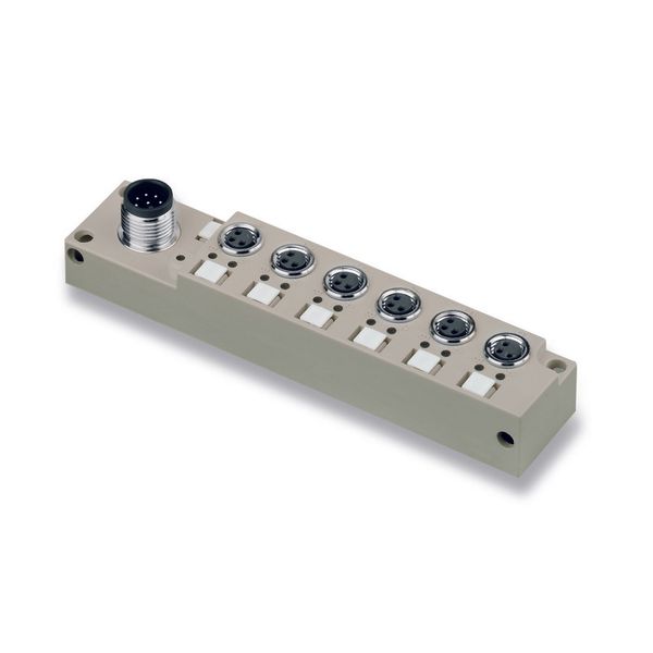 with M12 outlet, 8-pole, A-coded, M8, 30 V, , LED: Yes, LED initiator: Yes, Wiring type: PNP image 1