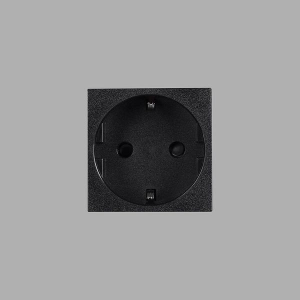 SCHUKO SOCKET MODULE / TYPE F / 45 MM / BLACK image 2