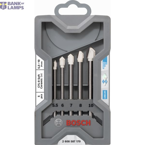 5-piece CYL-9 Ceramic tile drill bit set 5.5 - 10mm image 2