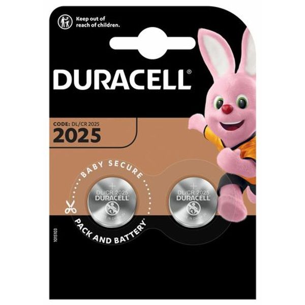 Lithium Battery CR2025 3V 150mah Duracell 2pcs in blister image 1