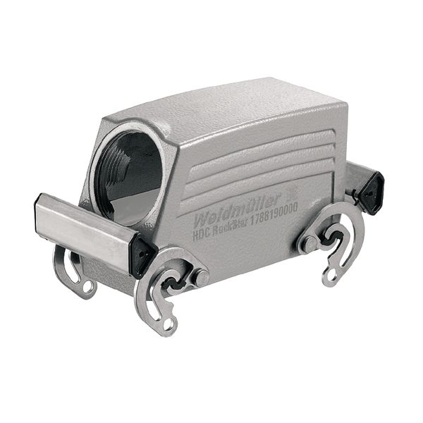 HDC enclosures, Size: 6, Protection degree: IP65, in plugged condition, Cable entry from side, Plug housing, Side-locking clamp on upper side, Standard, Size of cable entries: M 32 image 1