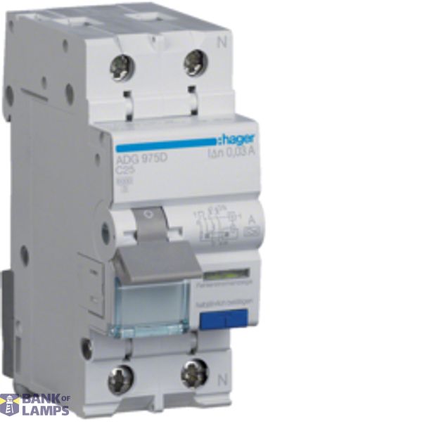 Residual Current Miniature Circuit Breaker C 1+N 0,03A 25A,A-G ADG975D image 1