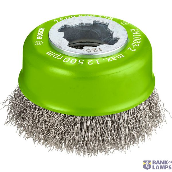 X-LOCK Cup brushes Crimped 75mm Stainless Steel 0.3mm image 1