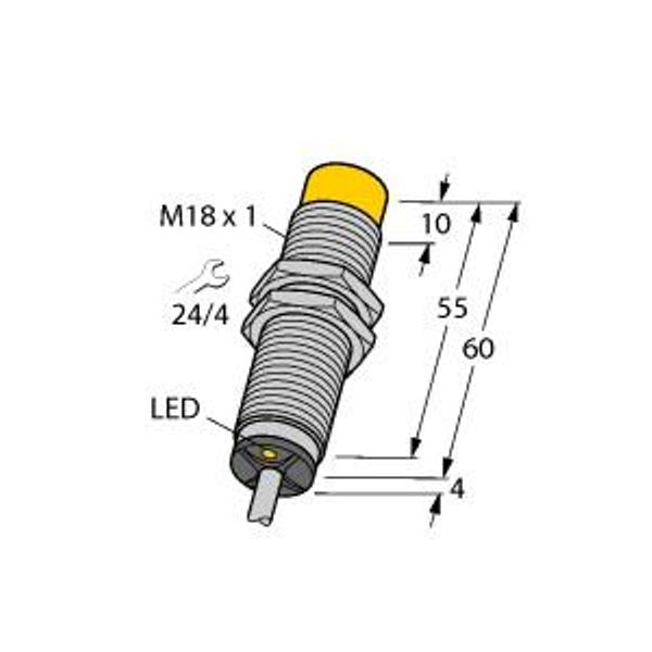 Inductive Sensor With Extended Switching Distance   NI15U-M18M-VP6X image 1