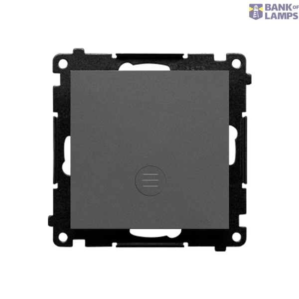 Single switch with indicator LED light, 10AX, graphite mat image 1