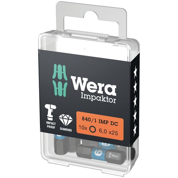 840/1 IMP DC Hex-Plus DIY Impaktor Bits, 5 x 25 mm, 10-delig image 2