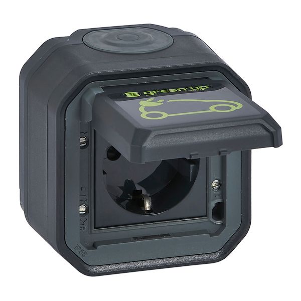 PLEXO GERMAN STANDARD SOCKET OUTLET FOR ELECTRIC VEHICULE - ANTH - SURFACE image 1
