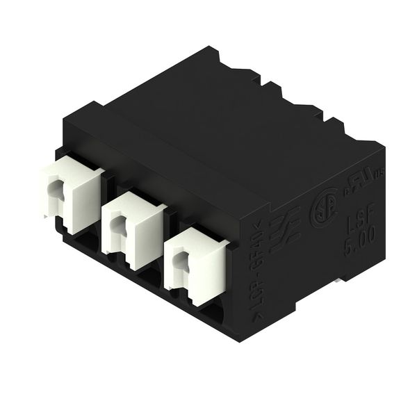 Printed circuit board terminals, 5.00 mm, Number of poles: 3, 90°, Solder pin length (l): 1.5 mm, black, PUSH IN with actuator, Clamping range, max. : 1.5 mm², Tape image 6