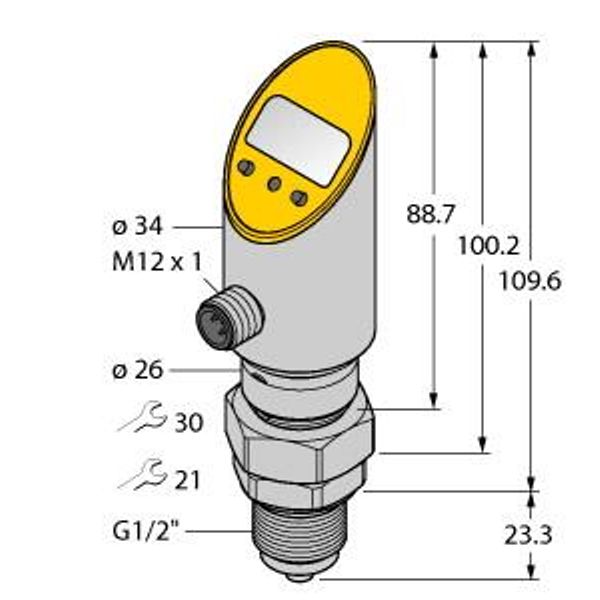Pressure Transmitter (Rotatable) With Analog Output and PNP/NPN Transistor Switching Output   PS01VR-508-LI2UPN8X-H1141/3GD image 1