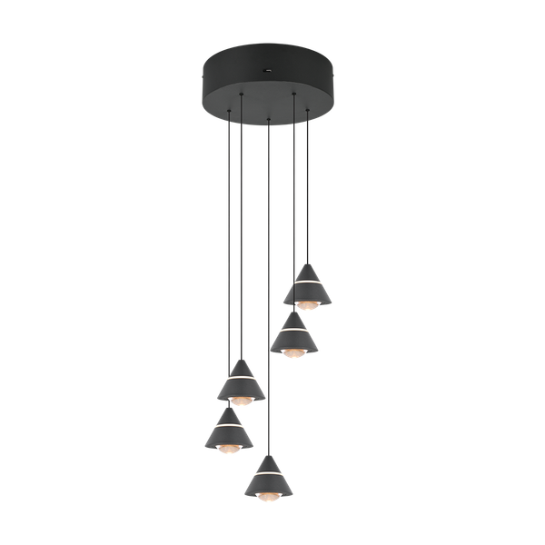 Romeo LED pendant 5-pc matt black image 1
