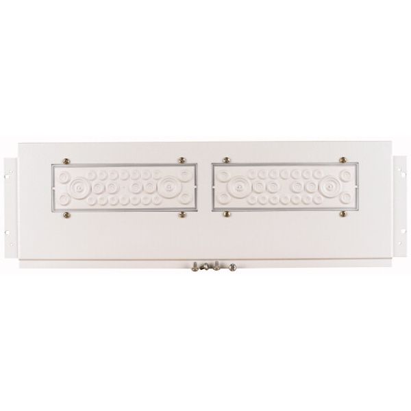 BP-FLP-600-2K-W Cable entry / flange plate for W=600mm, pass-through flange, white image 1