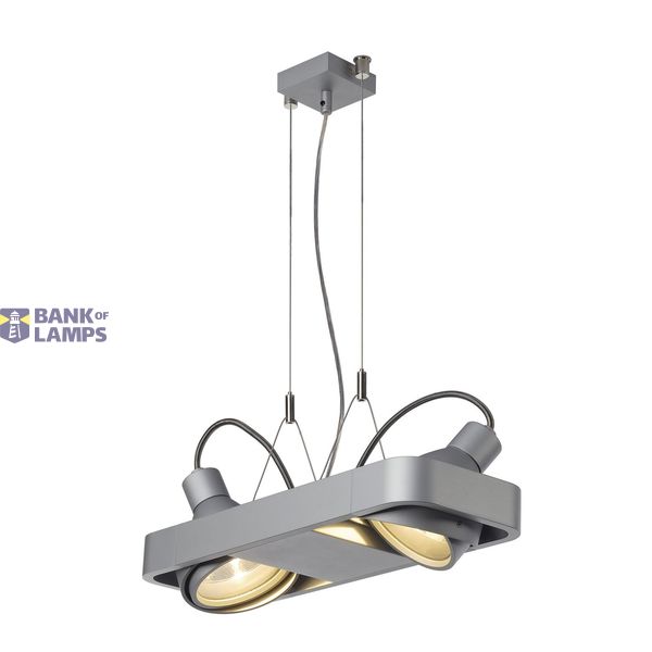 AIXLIGHT R2 DUO HQI111 pendant , semicircular, silver-grey, 2xG12, 2x70W, w/o reflector image 1
