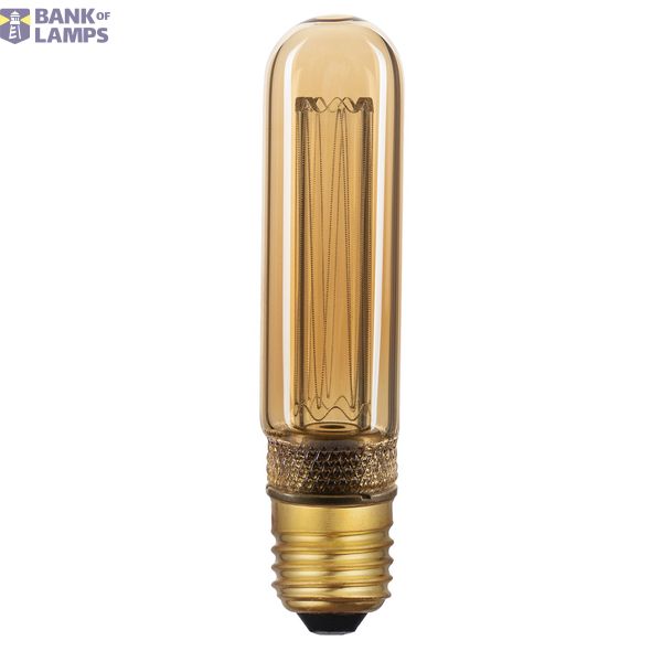 Deco E27 | T30 Tiny Hill | Dim | 1800 Kelvin | 65 Lumen | Light Bulb | Gold colour image 1
