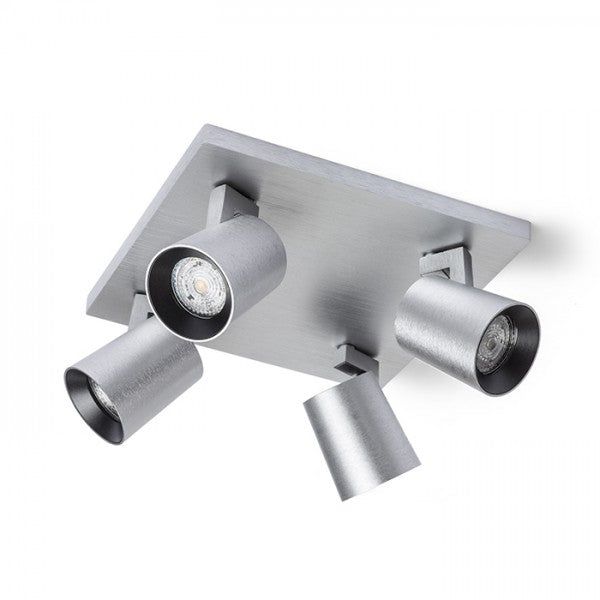 KENNY IV ceiling brushed aluminum/black 230V LED GU10 4x8W image 1