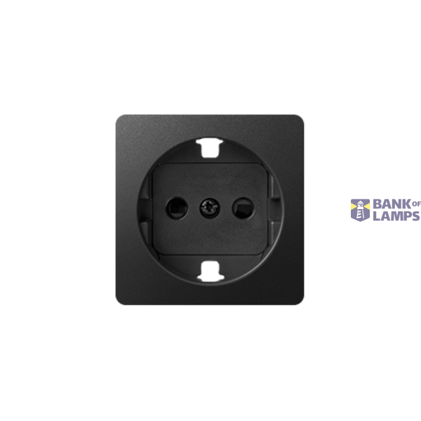 Cover for single socket outlet with Schuko earthing, Graphite image 1