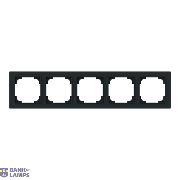 Cover frame 5-gang(s) black matt - Busch-art linear image 1