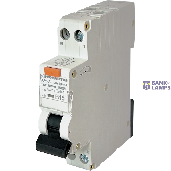 Residual current circuit breaker with over-current protection FAP8-A "B" 16А/0,1A 1P+N 6кА image 1