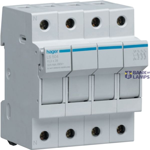 Fuse carrier 3P+N 32A 690V L38 4M LS504 image 1