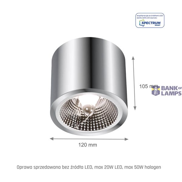 CHLOE AR111 GU10 Metalica IP20 round silver chrome image 31
