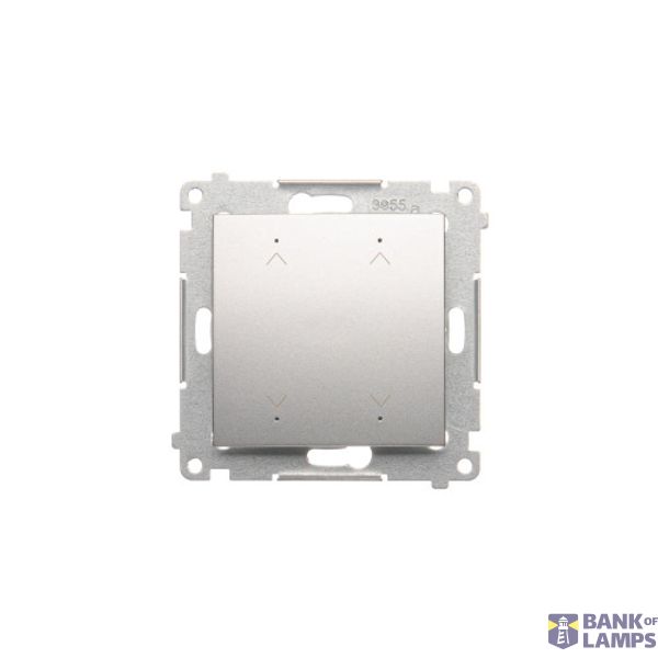 Electronic roller blind switch/push button, 6A, Silver matt, metalic image 1