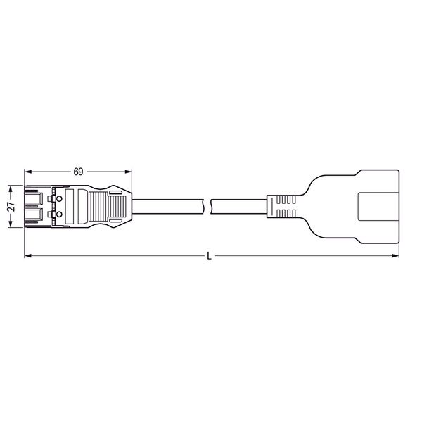 pre-assembled connecting cable Eca Plug/open-ended black image 4