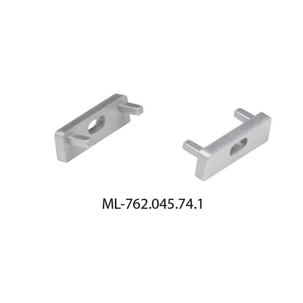 End cap for PB1 with hole, silver color, 1pc image 1
