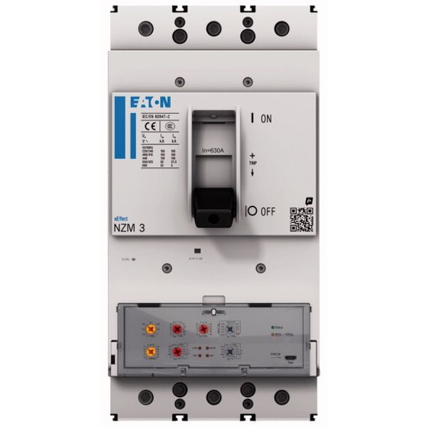 NZMN3-VX630-T NZM3 PXR20 circuit breaker, 630A, 3p, screw terminal, earth-fault protection image 1