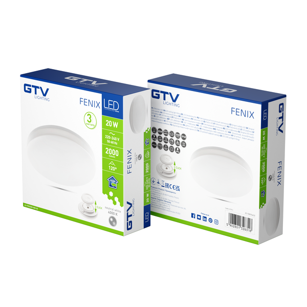 LED luminaire FENIX, 20W, 2000lm, 4000K, AC220-240V, PF>0.5, IP40, Ø300 mm image 3