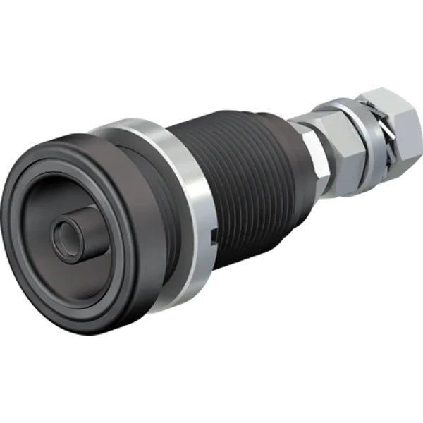 6 mm panel plug, threaded bolt, mounting Ø 18.5 mm, black, 14.0034-21 image 1