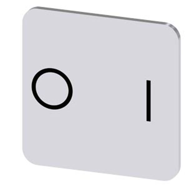 Labeling plate 22x22 mm, silver-colored label, icon: O* I image 1