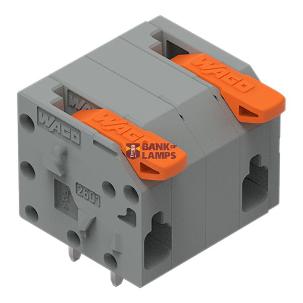 2601-1502 PCB terminal block; lever; 1.5 mm²; Pin spacing 11.5 mm; 2-pole; Push-in CAGE CLAMP®; 1,50 mm²; gray image 1