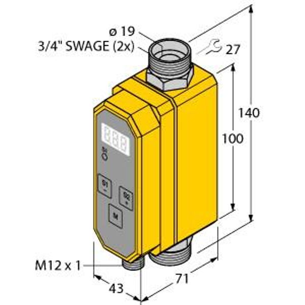 Compact Inline Flow Meter Flow Rate Measurement   FTCI-3/4D19A4P-2ARX-H1160 image 1