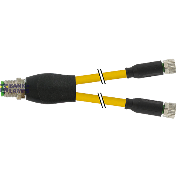 Y-Distributor M12 male / M8 female 0° A-cod. PUR 3x0.25 ye 11.5m image 2
