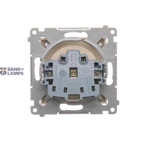 IP44 single socket outlet without frame seal - transparent flap, (module), 16A, 250V, Screw, Bronze matt, metalic image 1