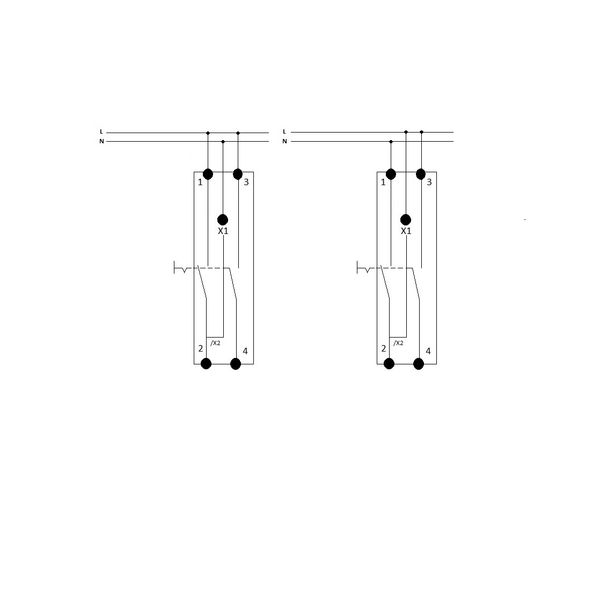 Modular Switch, 2 NO 230VAC/DC with LED image 3
