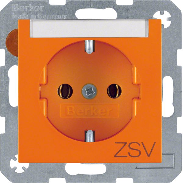 SCHUKO soc. out. "ZSV" imprint, S.1/B.3/B.7, orange glossy image 1