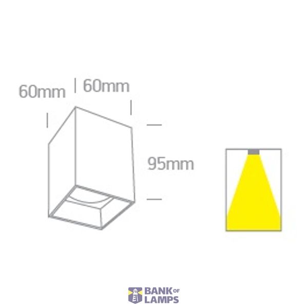 WHITE GU10 10W DARK LIGHT SQUARE image 2