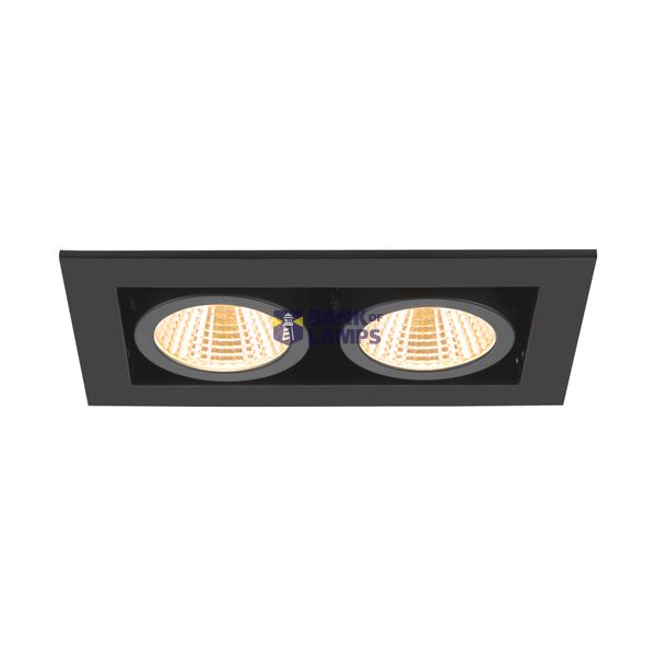 KADUX, recessed ceiling light, double, 3000K, 38°, IP 20, square, black image 4