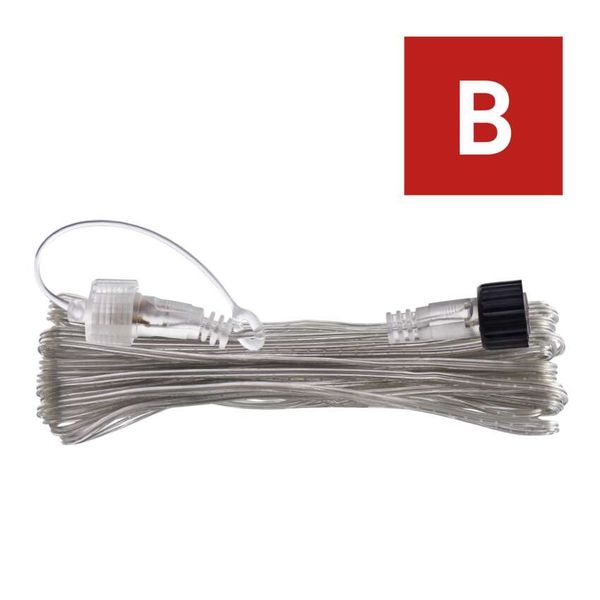 Extension cable for interconnecting chains, Standard transparent, 10 m, outdoor and indoor image 1