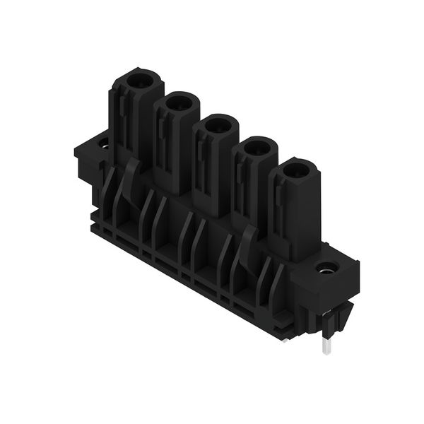 PCB plug-in connector, female header, Solder flange, THT solder connection, 7.62 mm, Number of poles: 5, 180°, Solder pin length (l): 3.2 mm, tinned, black, Box image 4