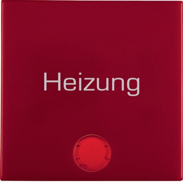 Cradle with red lens and print "Heizung Notschalter", Berker S.1/B.x, red, gloss image 1