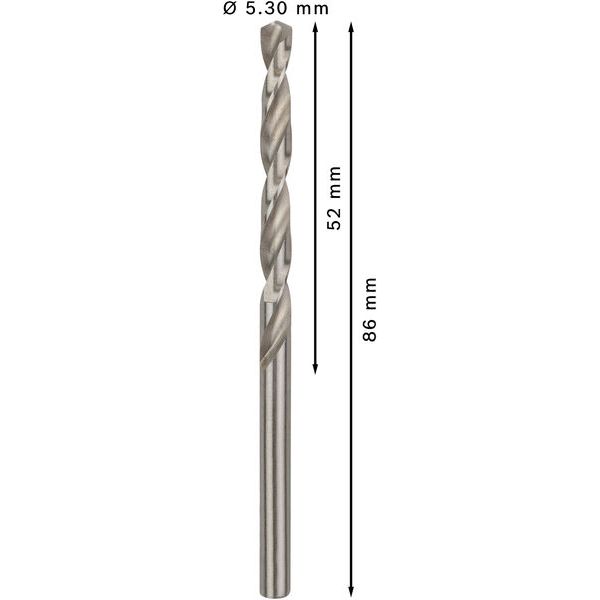 Metal drill bits HSS-G, DIN 338 5,3 x 52 x 86 mm 10 pcs. image 2