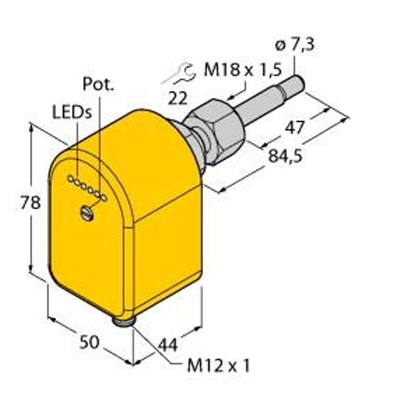 Freely Rotatable FCST Flow Sensor Monitoring of Flow Speed   FCST-A4P-ARX-H1140 image 1