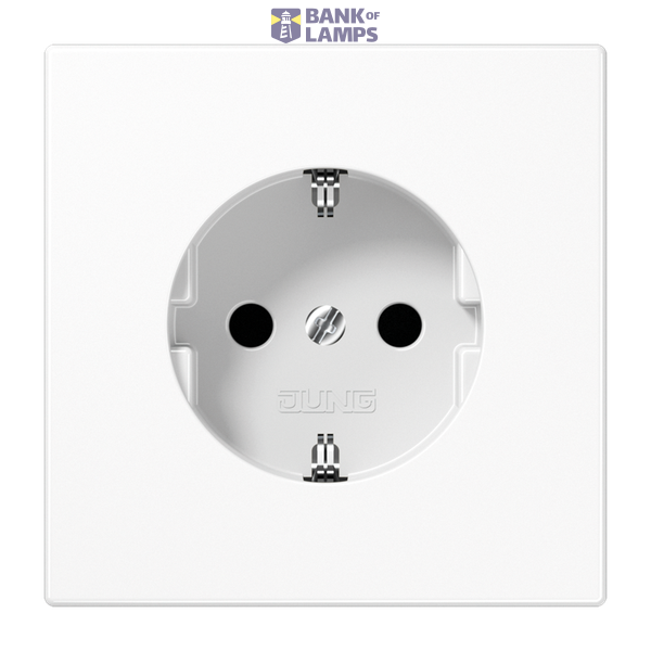 SCHUKO socket, 16 A 250 V ~, screw terminals, integrated increased contact protection, SAFETY+, duroplast, LS series, alpine white image 1
