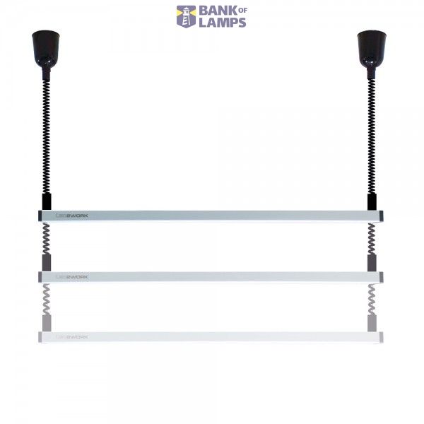UNILED SL AC Zugpendel, 1070mm, Zugbereich ~740mm1900mm, Abdeckung Mikroprismen, 100°, ~34W, offene Enden, 220-240V AC image 1